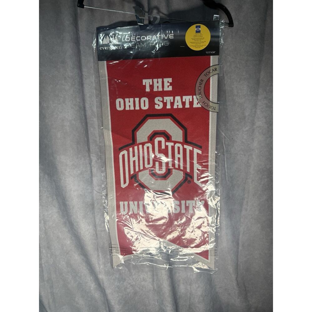 Ohio State Buckeyes Decorative Team Flag New Evergreen 12.5x28in